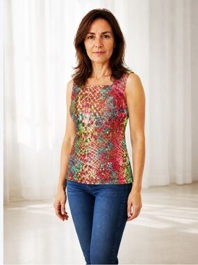 🔥🔥ANNE KLEIN MULTICOLOR SLEEVELESS SHELL TOP
